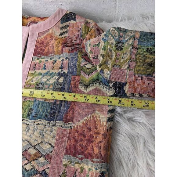 Vera Maxwell Tapestry Y2K Pastel Jacket Southwestern Cowgirl Pink Sz M Medium Ma - Picture 5 of 6